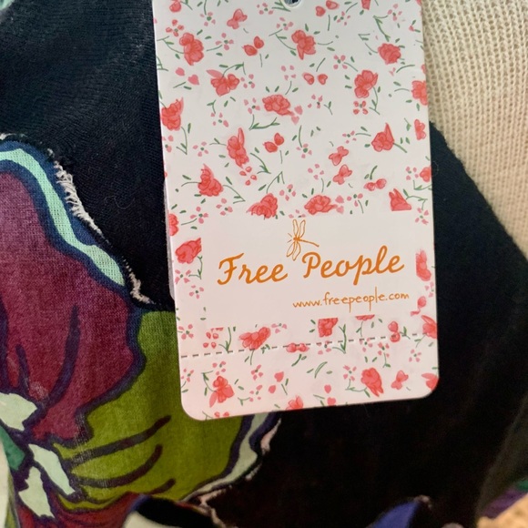 New FREE PEOPLE One Shoulder Floral Shirt - Picture 4 of 6